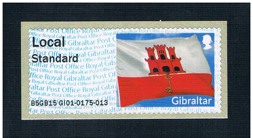 GB0619 2015 Gibraltar Flag Electronic Postage Stamp Local Single Pieces 1 Full - Gibilterra