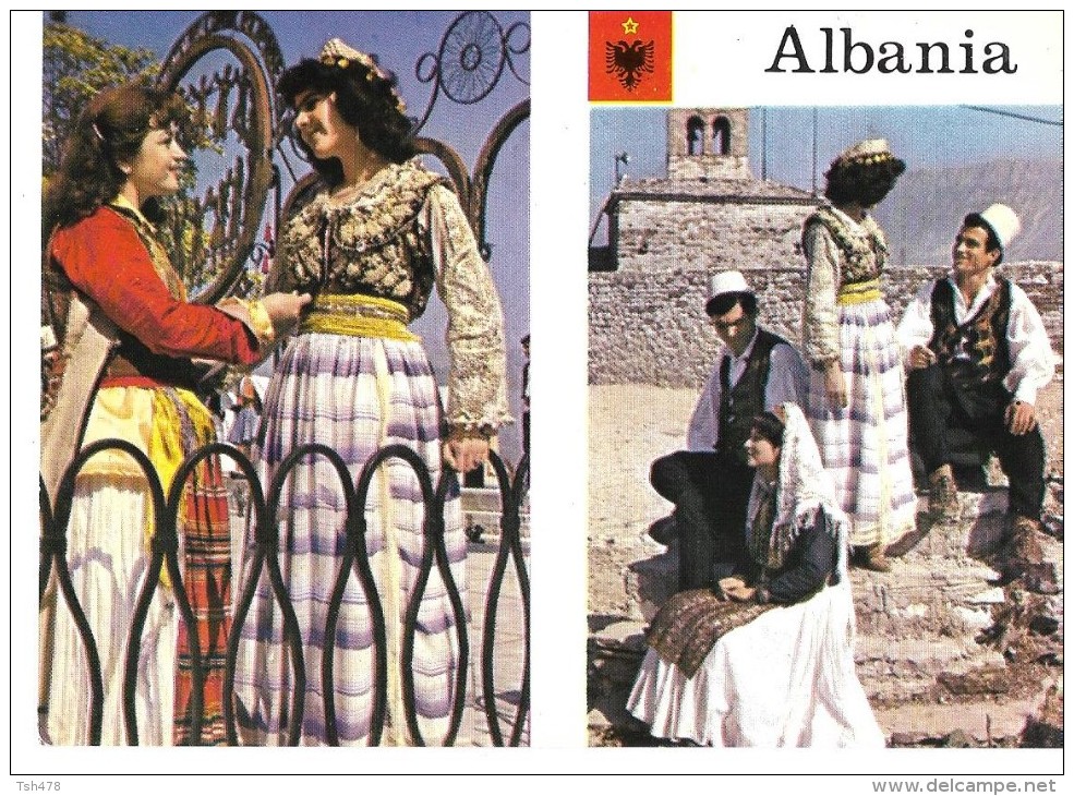 ALBANIE---ALBANIA--kostume Popullore Nga Shqiperia E Mesme--folk Costumes Of Central Albania---voir 2 Scans - Albanie