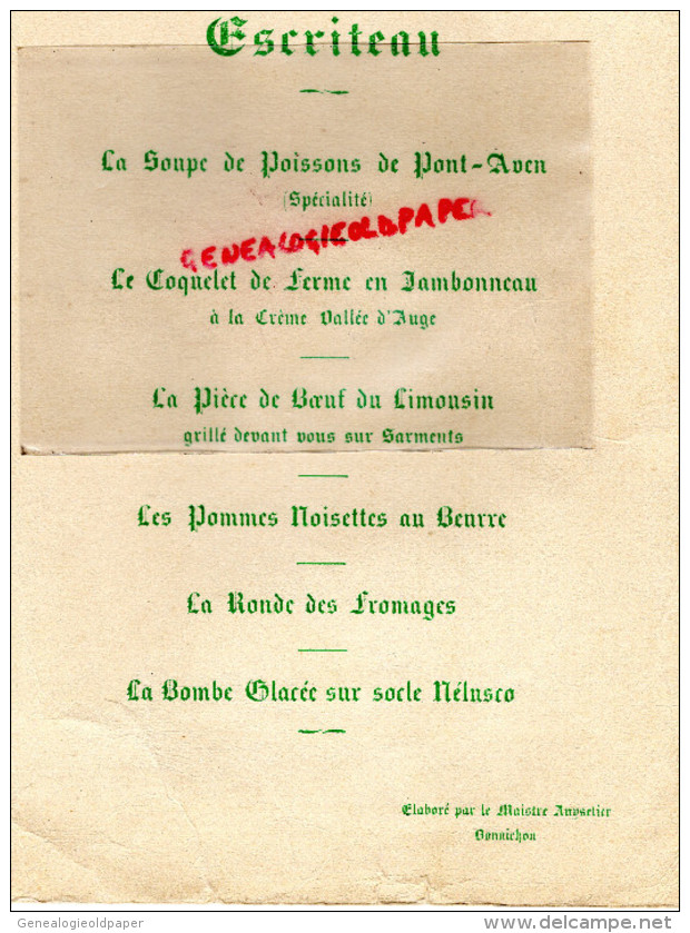 87 - LIMOGES - MENU ORDRE DES ANYSETIERS DU ROY-COMMANDERIE-LIMOUSIN-MARCHE-PERIGORD-1964 AEROPORT -BONNICHON - Menus