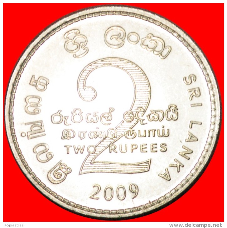 * LION (2005-2013): SRI LANKA  2 RUPEES 2009 MINT LUSTRE DIES 3+C! LOW STARTNO RESERVE! - Sri Lanka