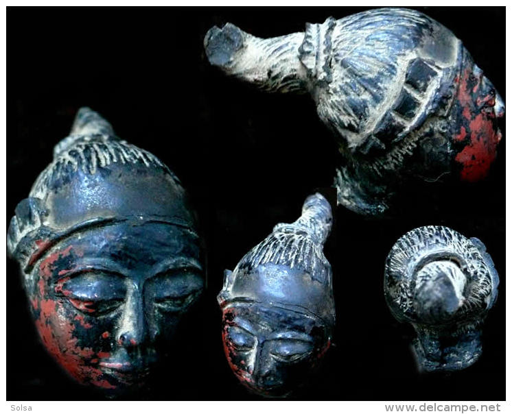 - Ancienne Tête De Déesse Birmane  / Old Burmese Nat Goddess Head - Archéologie