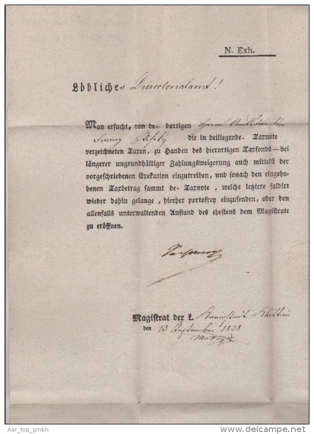 Heimat Tschechien KLATTAU 1838-09-18 Bedruckter Brief - ...-1918 Préphilatélie