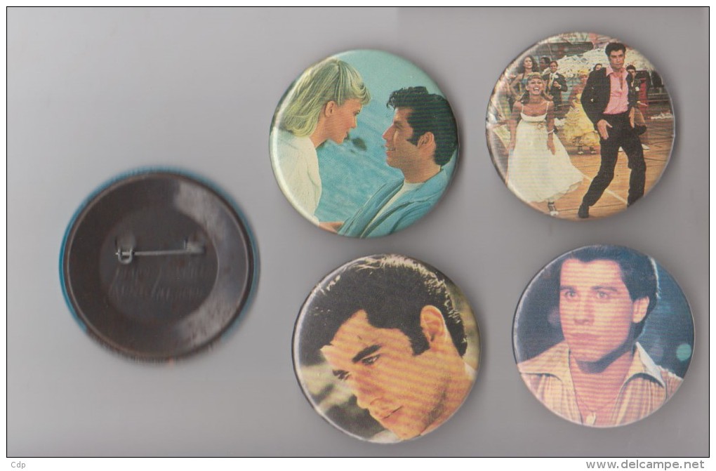 Lot 6 Badges John Travolta  1980  Grease - Objets Dérivés