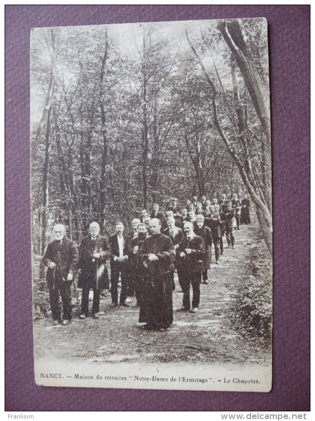 CPA 54 NANCY Maison De Retraites Notre Dame De L'Ermitage Le Chapelet SEPIA RARE & ANIMEE PROCESSION RELIGIEUSE RELIGION - Nancy