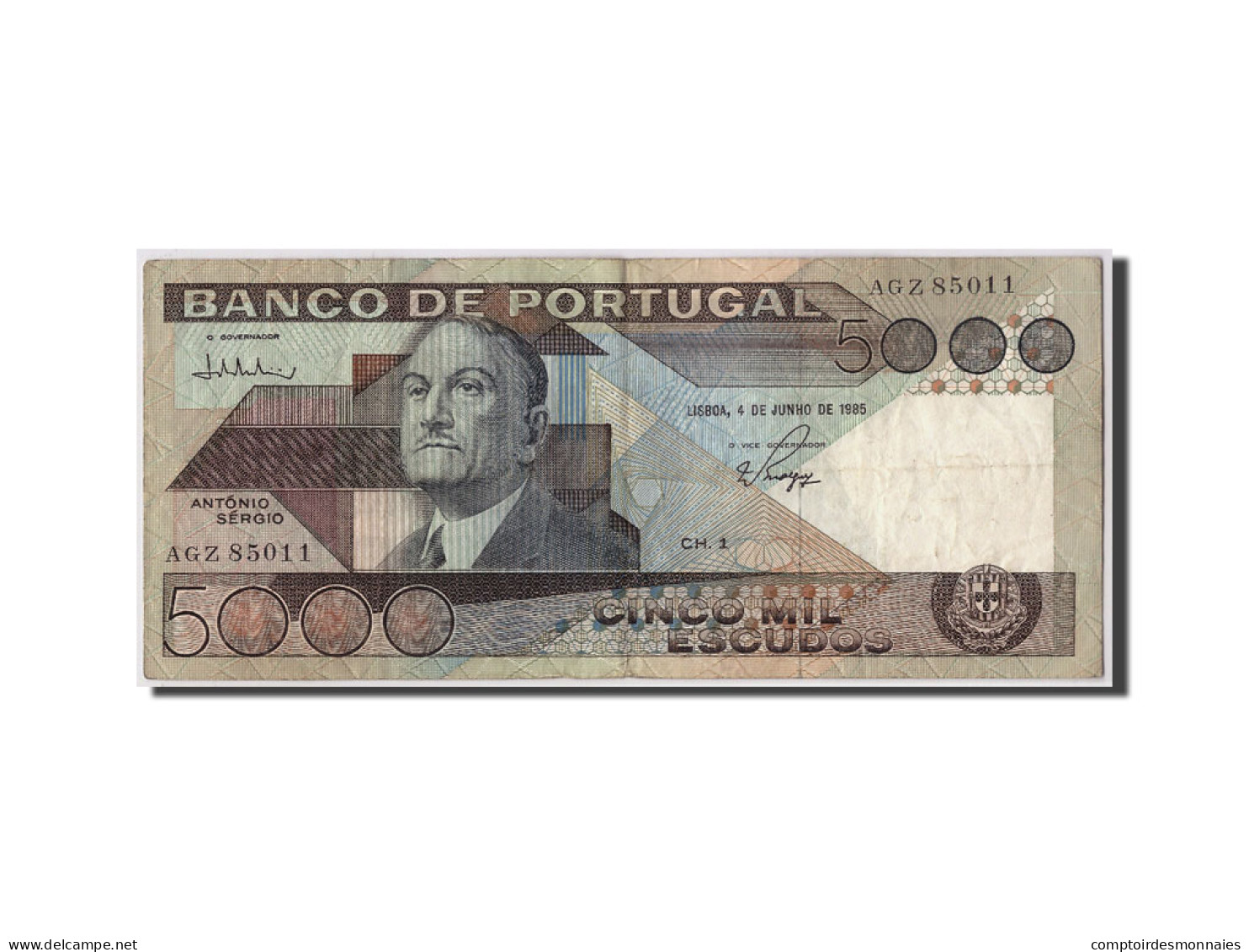 Billet, Portugal, 5000 Escudos, 1985, 1985-06-04, KM:182d, TB - Portugal