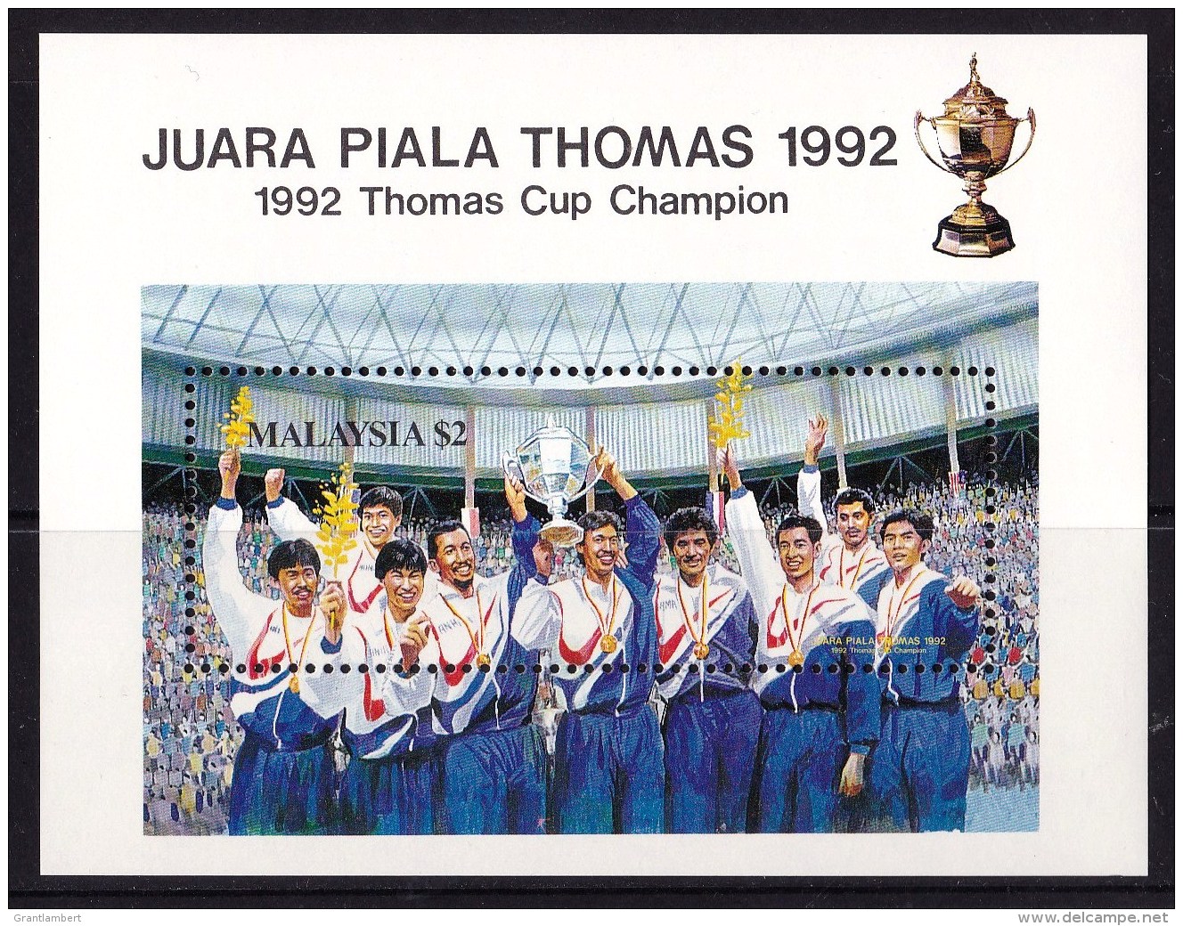 Malaysia 1992 Thomas Cup Badminton Minisheet MNH - Malaysia (1964-...)