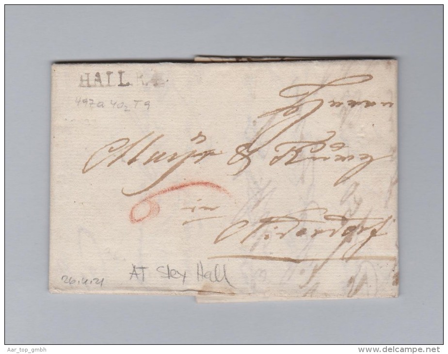 Heimat Österreich Steyr HALL 1821-04-26 Vorphila Brief Nach Linz - ...-1850 Prephilately