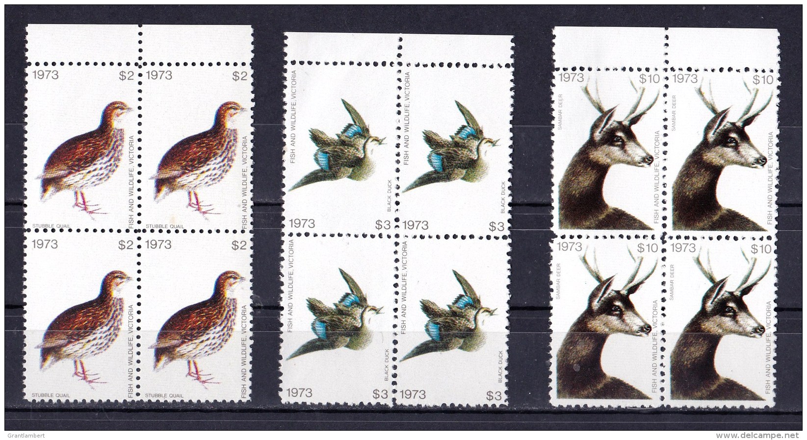 Australia 1973 Fish &amp; Wildlife Victoria Set As Blocks Of 4 MNH - See Notes - Werbemarken, Vignetten