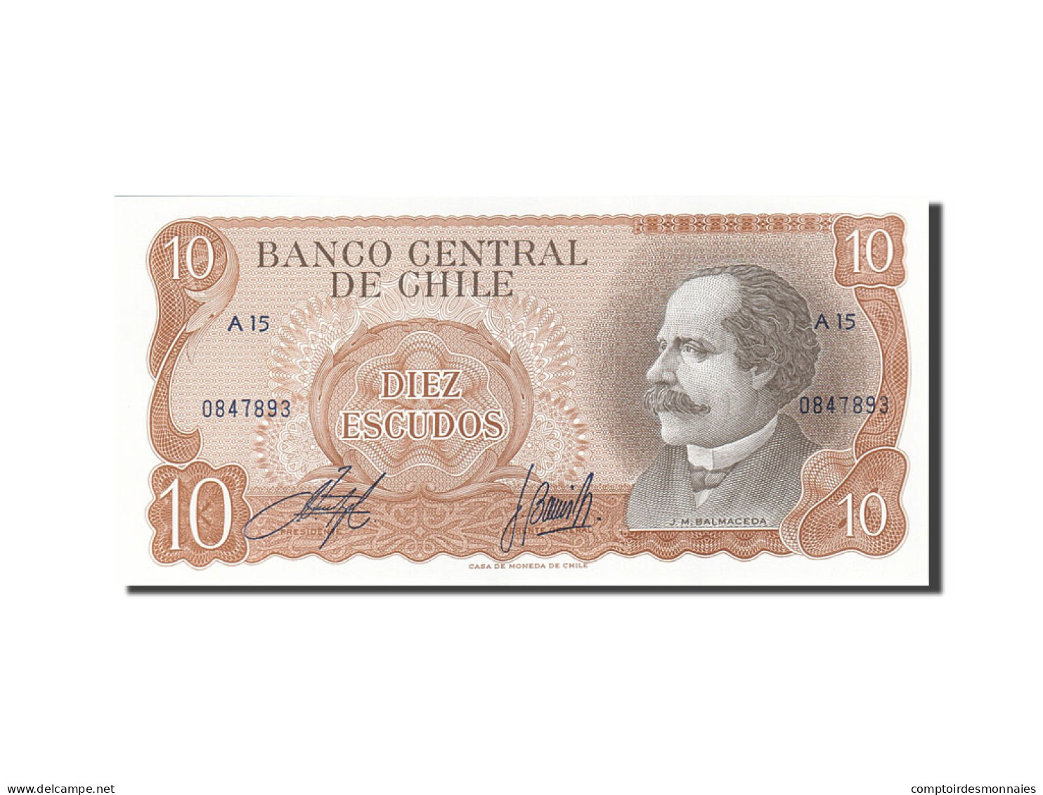 Billet, Chile, 10 Escudos, 1967-1976, UNdated (1970), KM:142, SPL - Chile