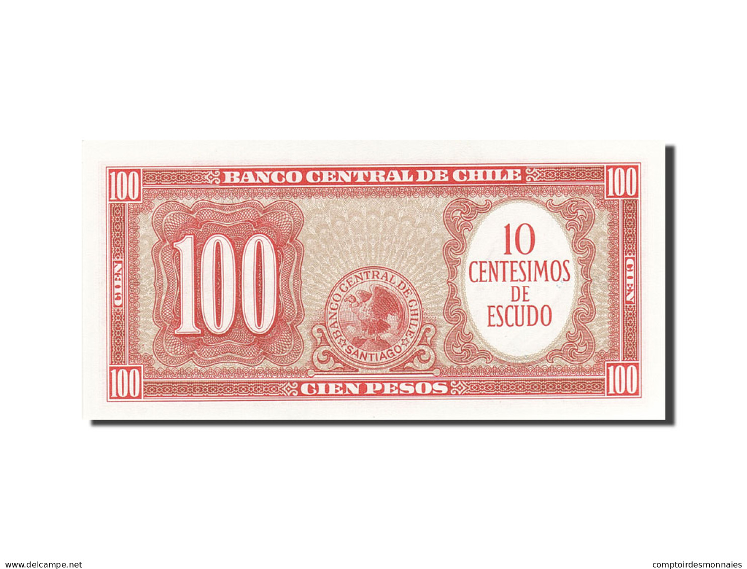 Billet, Chile, 10 Centesimos On 100 Pesos, 1960, Undated (1960-1961), KM:127a - Chile