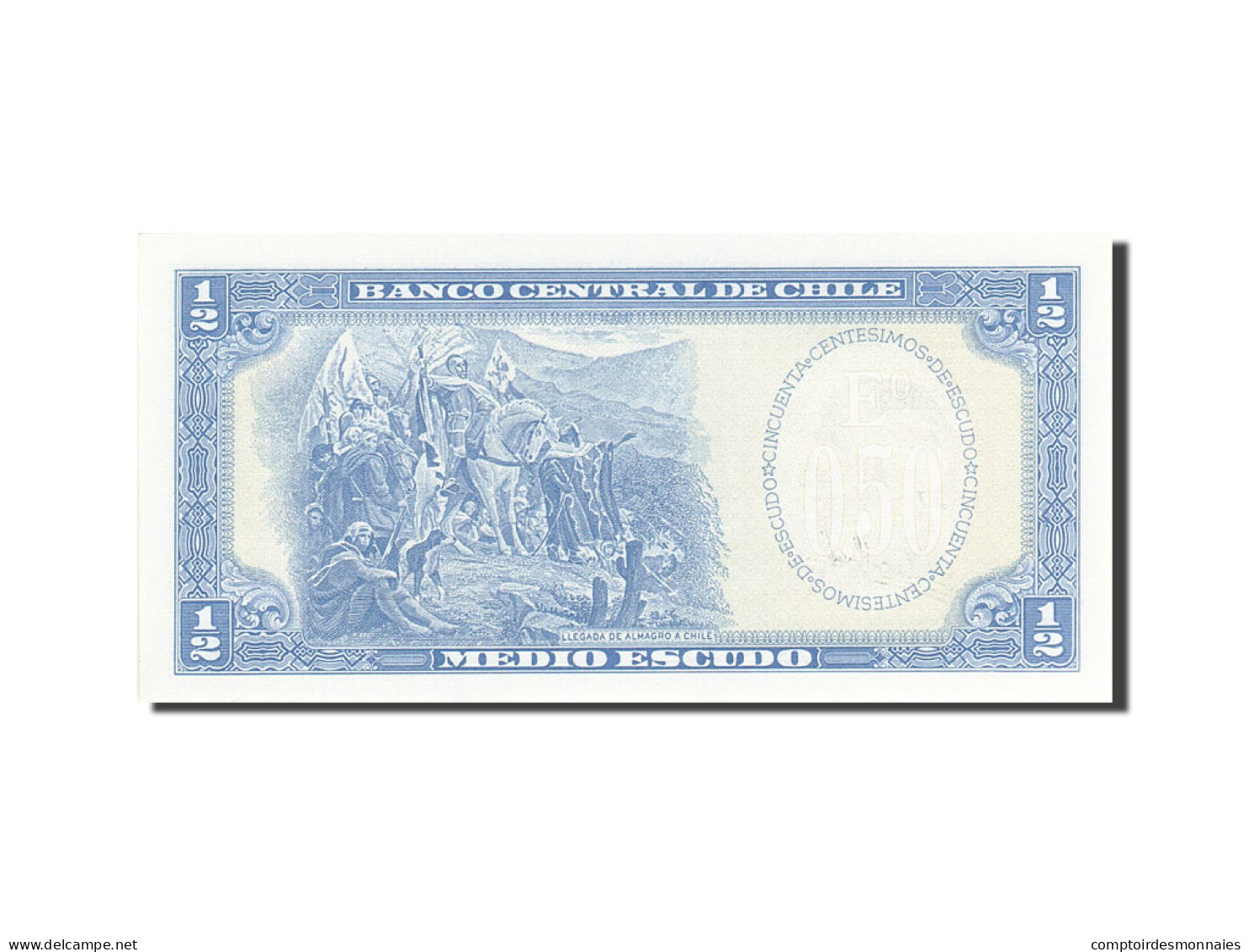 Billet, Chile, 1/2 Escudo, 1962-1975, Undated, KM:134Aa, NEUF - Cile