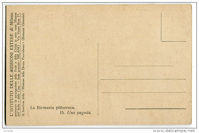 CARTOLINA BIRMANIA PITTORESCA MYANMAR ISTITUTO MISSIONI ESTERE DI MILANO - Myanmar (Birma)