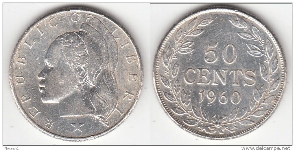 **** LIBERIA - 50 CENTS 1960 - ARGENT - SILVER **** EN ACHAT IMMEDIAT !!! - Liberia