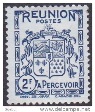 Réunion N° Taxe 24 ** Armoiries Le 2 Frs Bleu - Timbres-taxe