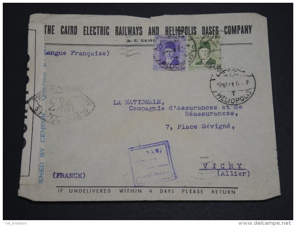 EGYPTE - Enveloppe Pour La France En 1942 Avec Contrôle Postal - A Voir - L 1942 - Lettres & Documents