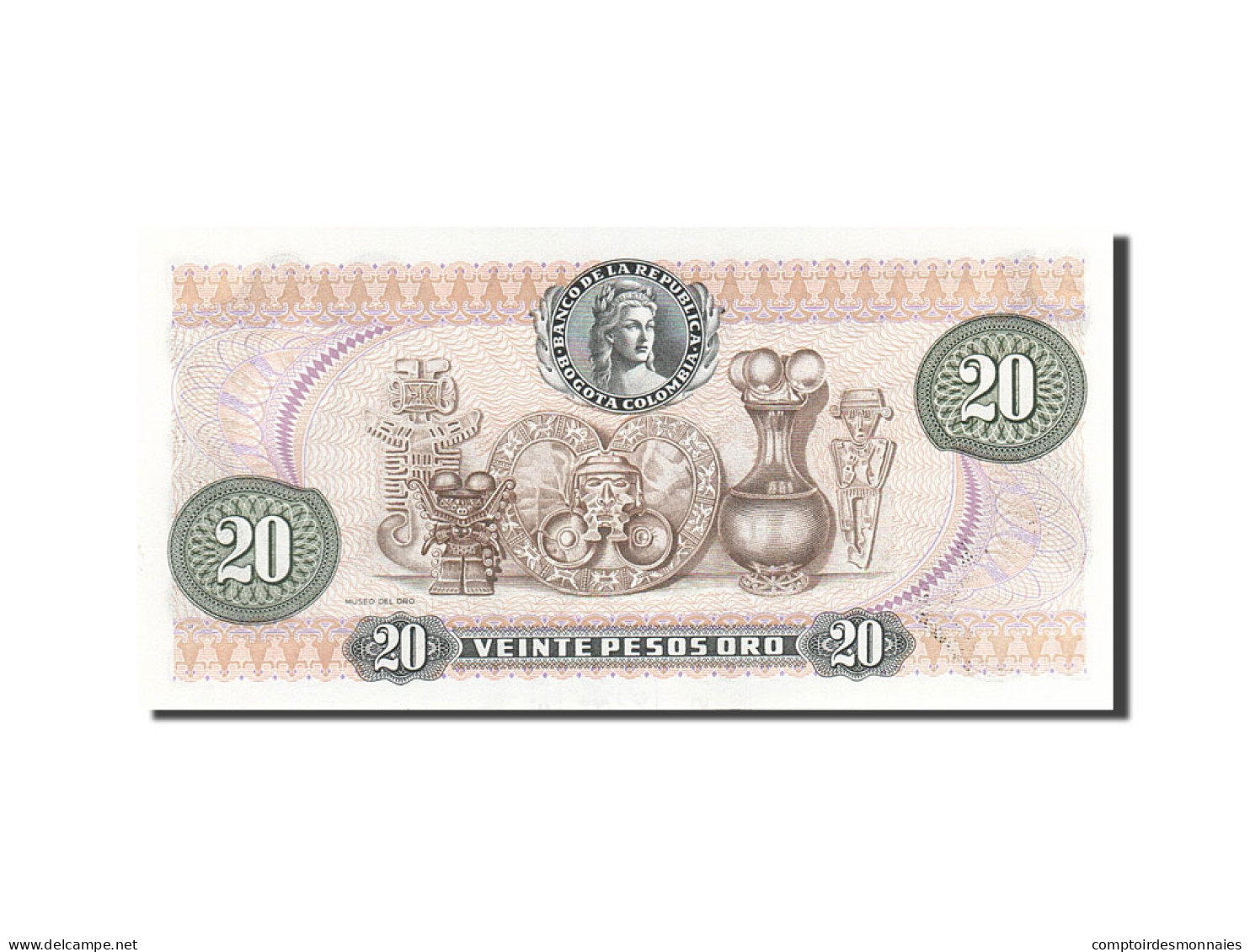 Billet, Colombie, 20 Pesos Oro, 1966-1968, 1982-01-01, KM:409d, NEUF - Kolumbien