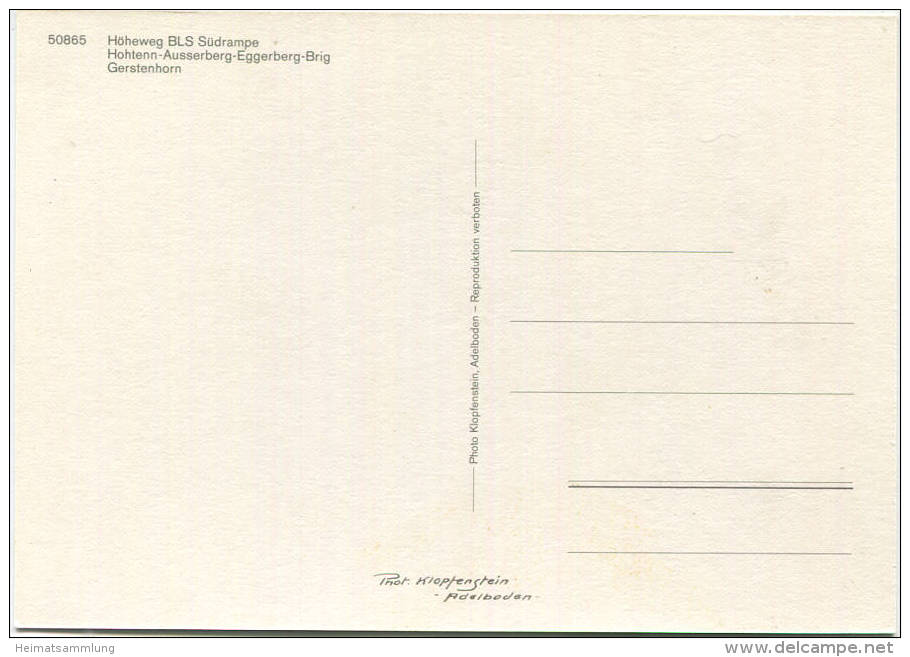 Höhenweg BLS Südrampe - Hohtenn-Ausserberg-Eggerberg-Brig - Verlag Photo Klopfenstein Adelboden - Ausserberg