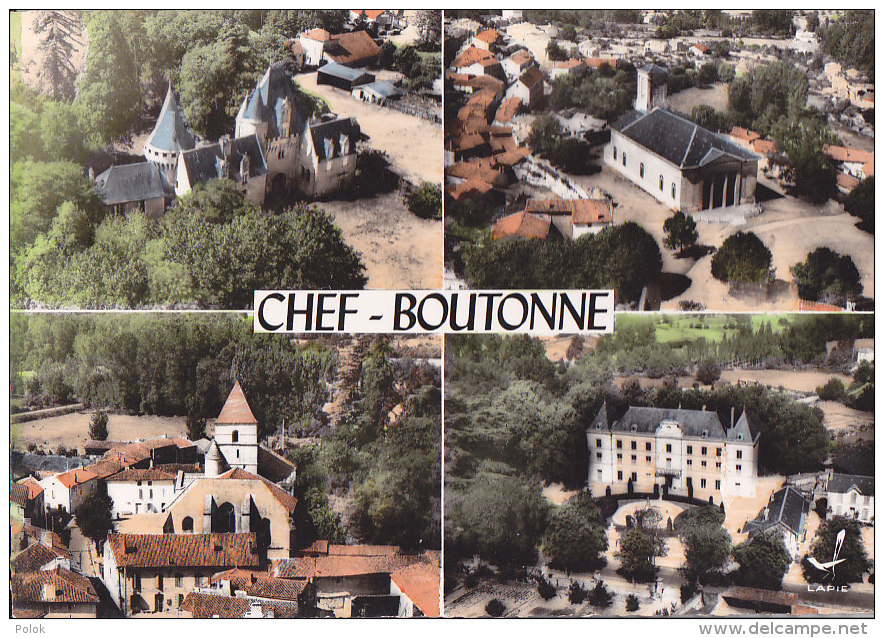 Bc - Cpsm Grand Format CHEF BOUTONNE (en Avion Au Dessus De ...) - Chef Boutonne