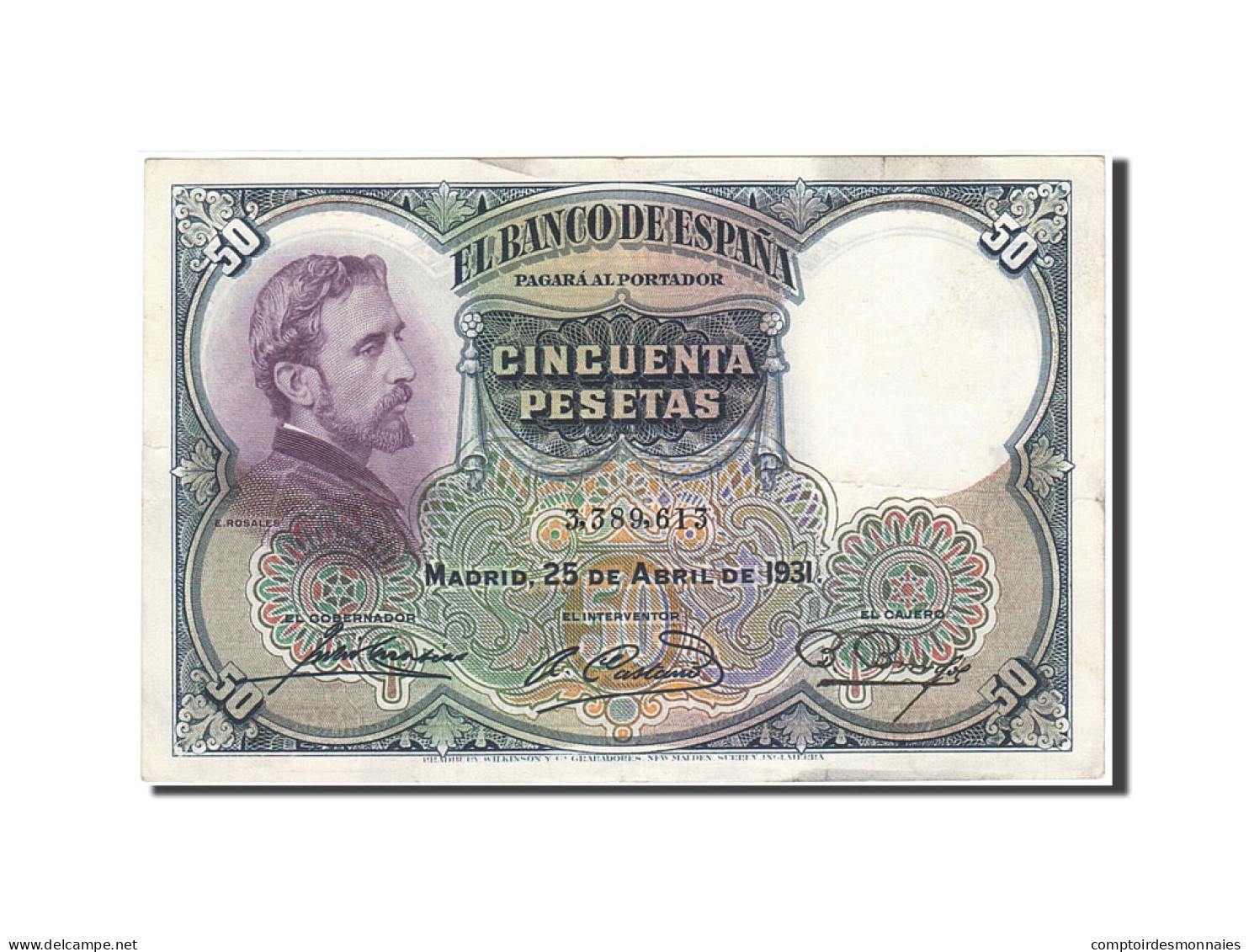 Billet, Espagne, 50 Pesetas, 1931, 1931-04-25, KM:82, TTB - 50 Pesetas