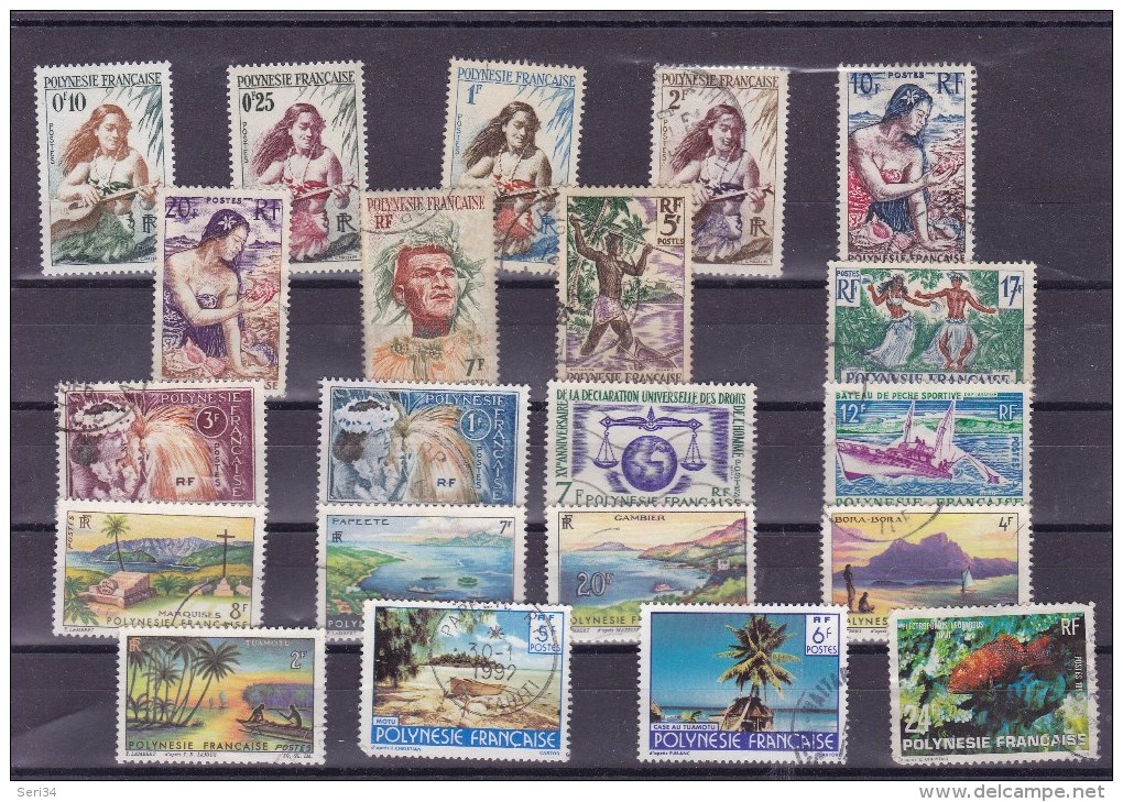 POLYNESIE : Y&T : Lot De 20 Timbres  O Et Neufs - Collections, Lots & Séries