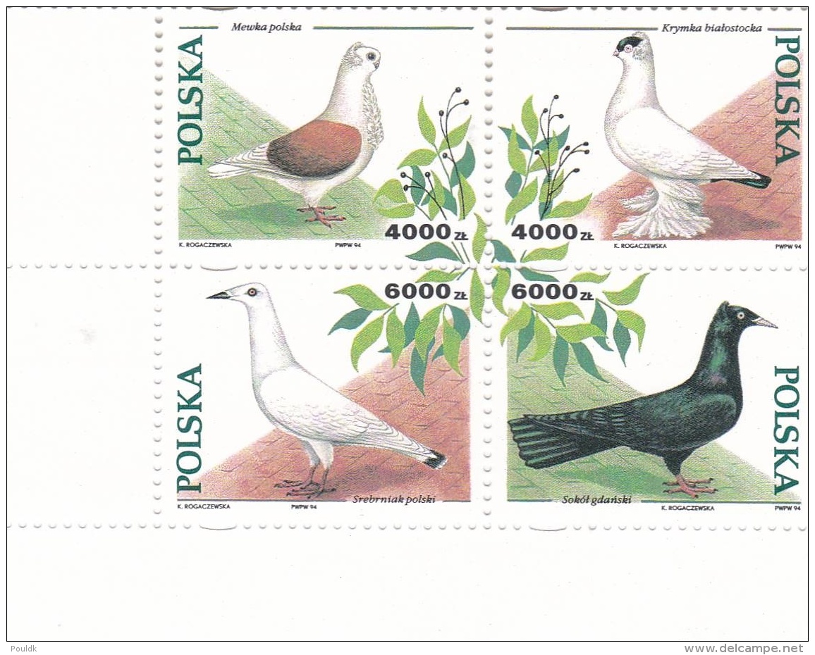 Poland 1994 Birds - Four Stamps Printed Together MNH/** (H23) - Sonstige & Ohne Zuordnung