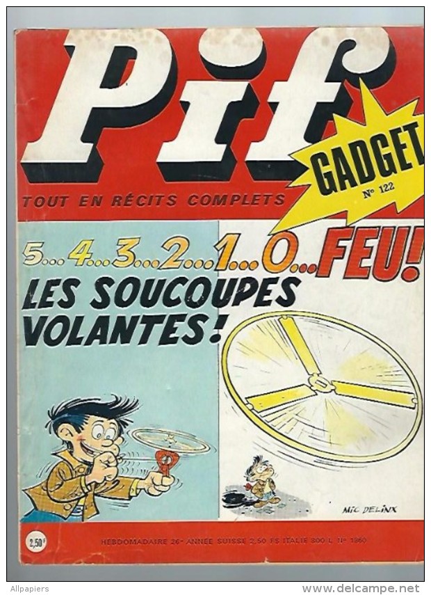 Pif Gadget N°122 Les Soucoupes Volantes - La Jungle En Folie - Loup-Noir - Robin Des Bois - Journal Des Jeux De 1971 - Pif Gadget