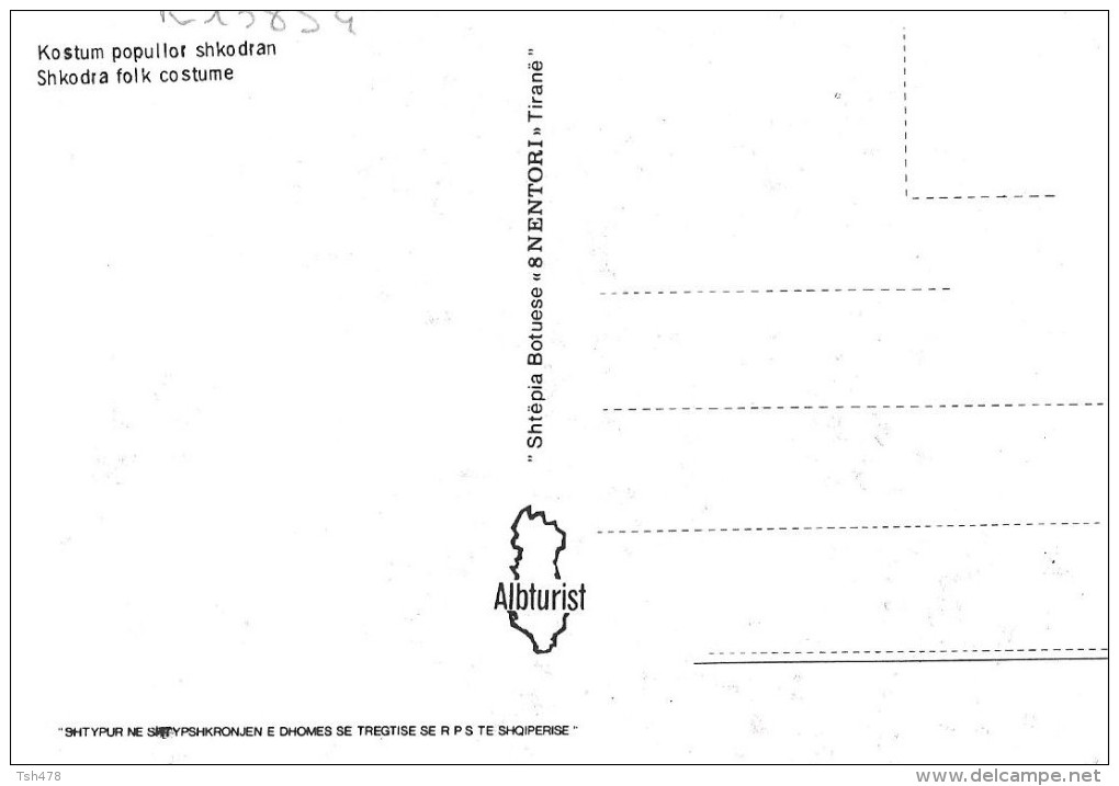 ALBANIE---ALBANIA--Kostum Popullor Shkodran--shkodra Folk Costume---voir 2 Scans - Albanie