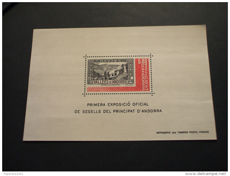 ANDORRA - BF 1982 ESPOSIZIONE - NUOVI(++) - Blocks & Sheetlets