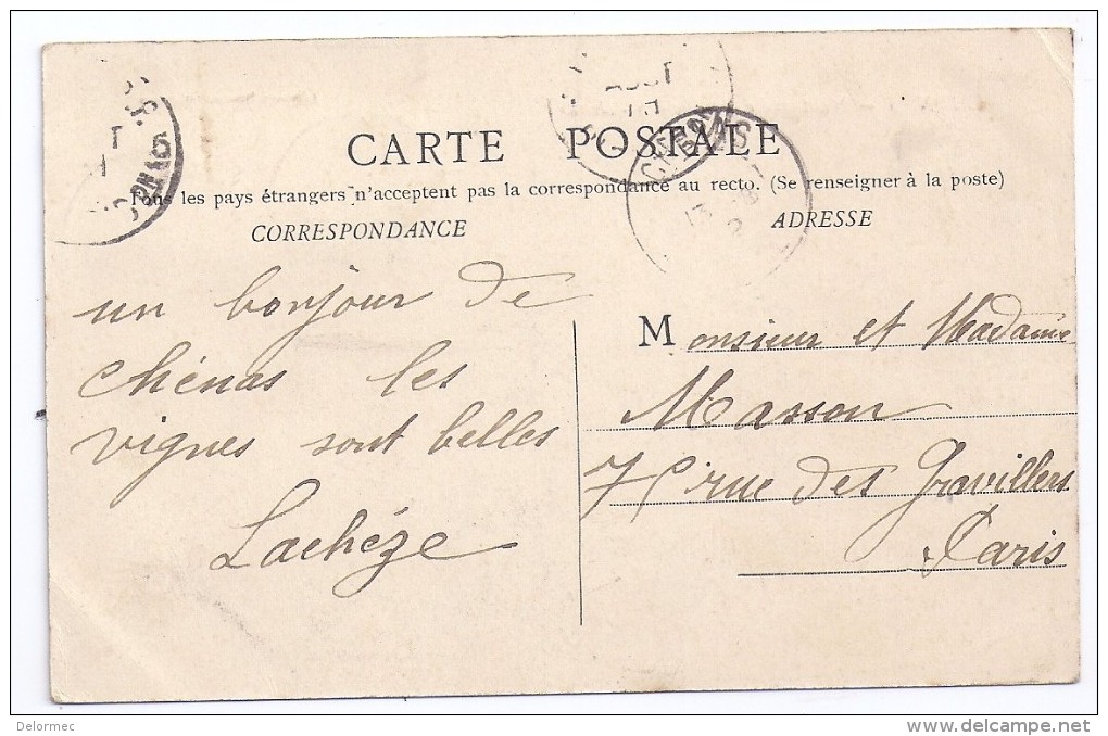 CPA Chenas 69 Rhône Domaine Viticole Vigne Montagne Roche Saint Claude édit Lémonon Ducoté à Mäcon écrite Timbrée 1912 - Chenas