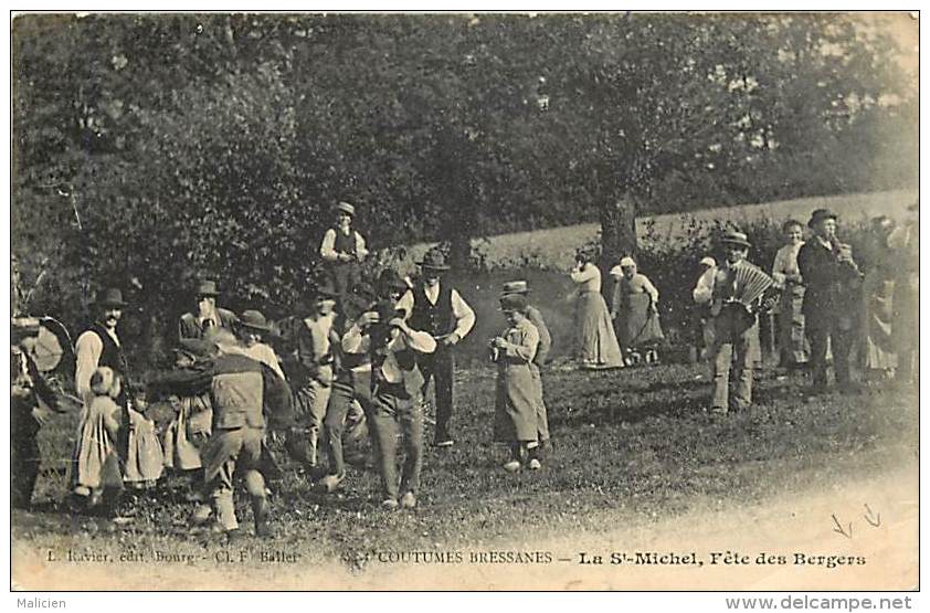 -ref- L689- Ain - Coutumes Bressanes - La Saint Michel - St Michel - Fete Des Bergers - Fetes - Berger - Musique - - Non Classés