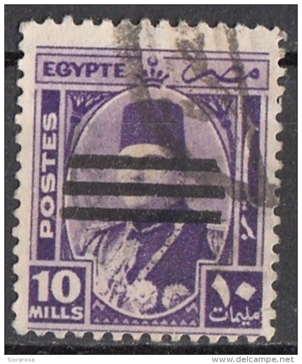 349 Egitto 1953 King Farouk Overprint Surcharged Egypt Egypte Used - Gebruikt