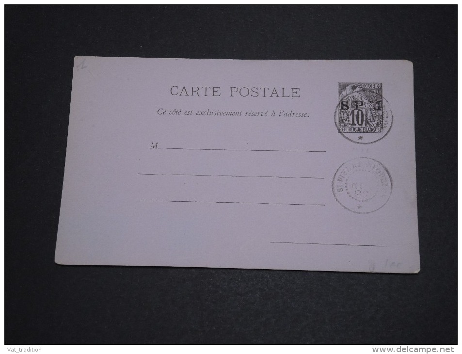 SAINT PIERRE ET MIQUELON - Entier Postal Avec Oblitération De St Pierre En 1892 - A Voir - L 1984 - Ganzsachen