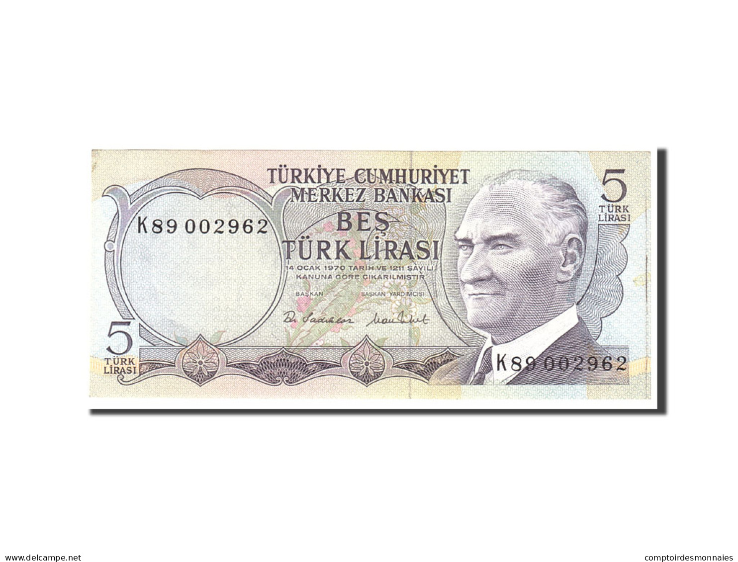 Billet, Turquie, 5 Lira, 1970, Undated, KM:185, SUP - Turchia