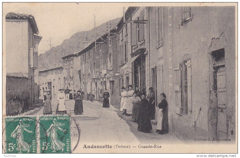 ANDANCETTE - DRÔME  -  (26)  -  PEU COURANTE CPA TRES ANIMEE DE 1913. - Autres & Non Classés