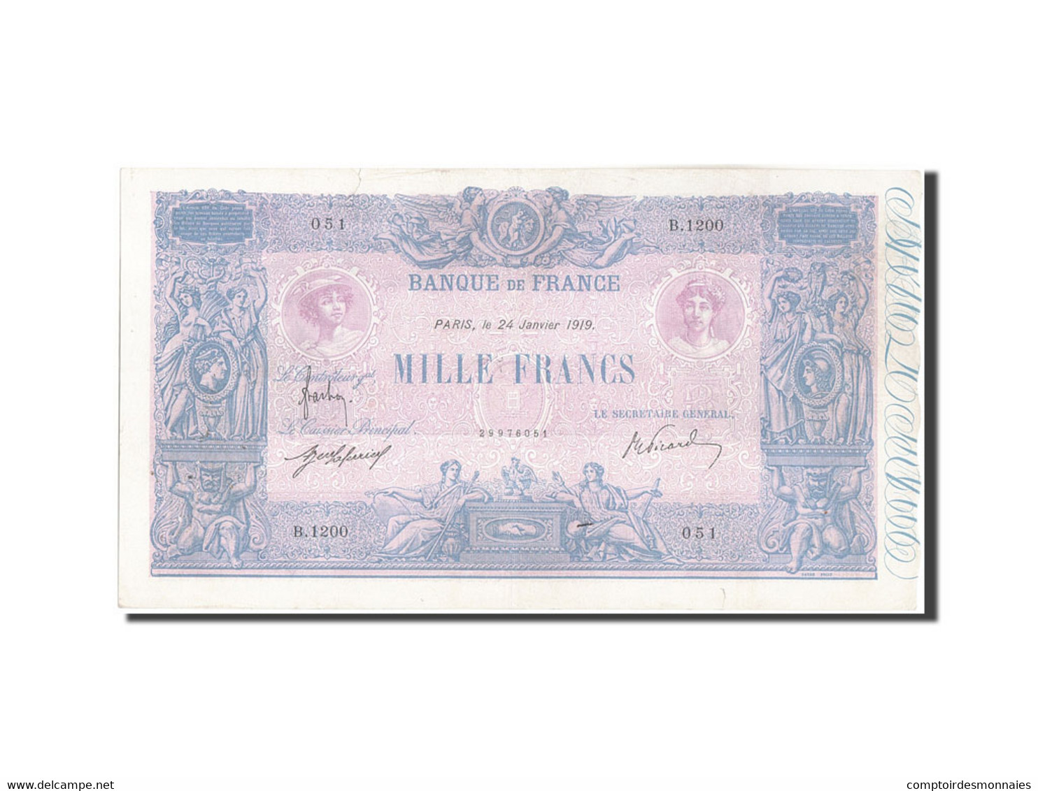 Billet, France, 1000 Francs, 1 000 F 1889-1926 ''Bleu Et Rose'', 1919 - 1 000 F 1889-1926 ''Bleu Et Rose''