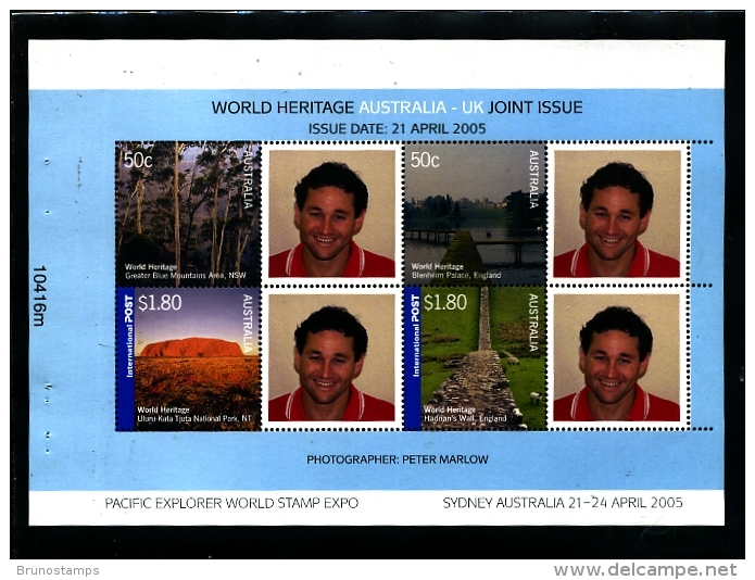 AUSTRALIA - 2005 WORLD HERITAGE PANE FROM PACIFIC EXPLORER SNAPSHOT  MINT NH - Blocchi & Foglietti