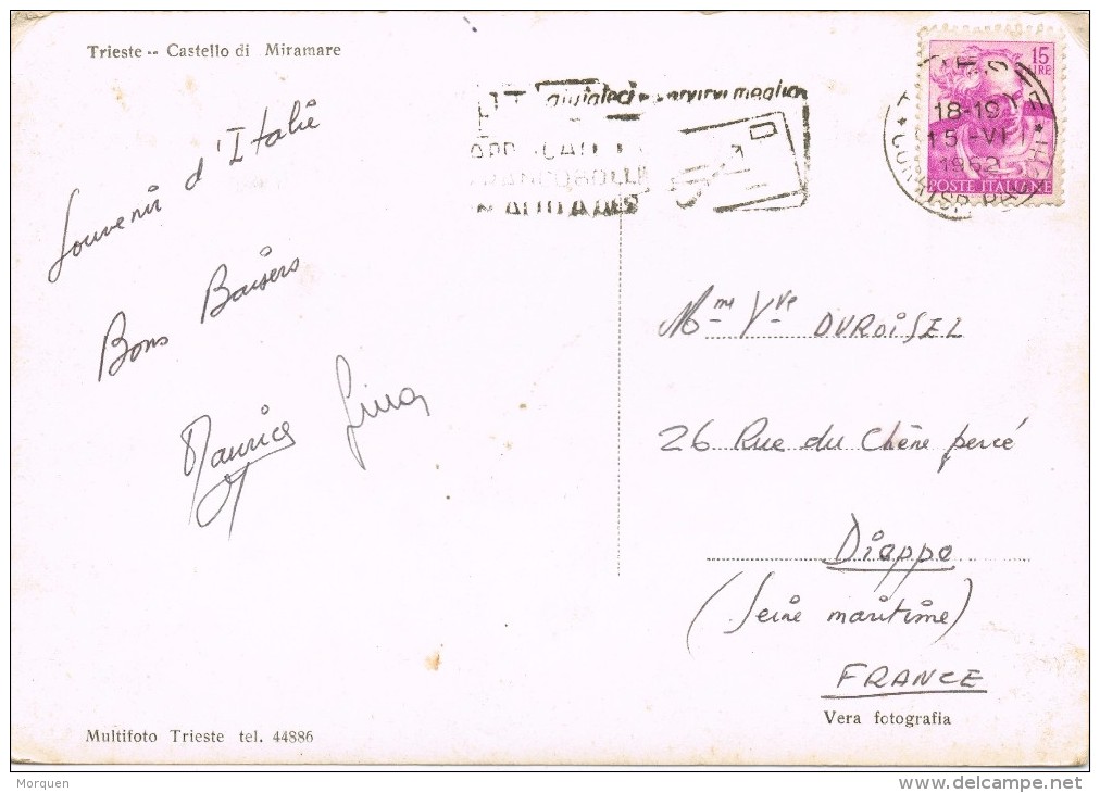 19132. Postal TRIESTE )Italia) 1952. Logan Poste Italiane - 1946-60: Storia Postale