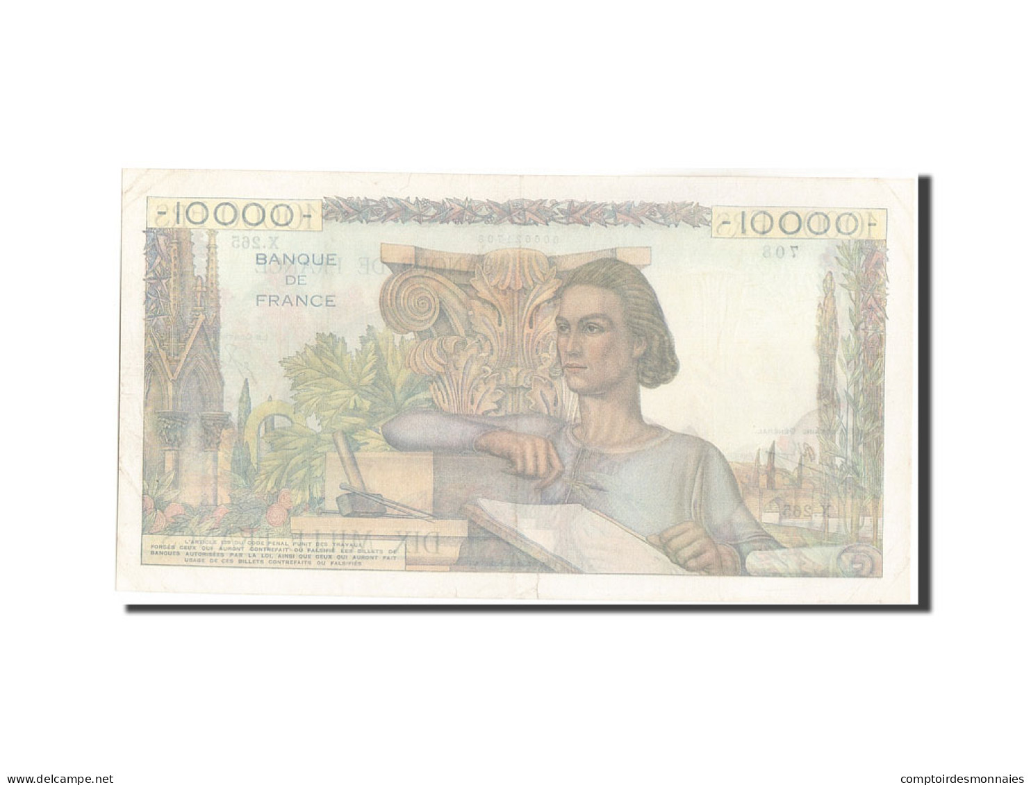 Billet, France, 10,000 Francs, 10 000 F 1945-1956 ''Génie Français'', 1946 - 10 000 F 1945-1956 ''Génie Français''