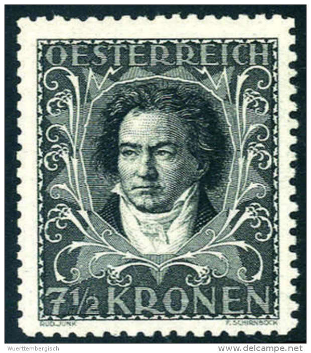 1922, &frac12; K. Beethoven, Linienzähnung 11&frac12;, Postfrisch.Katalogpreis: 400.- (Michel:... - Other & Unclassified