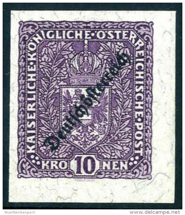 1919, 10 K. Deutsch-Österreich, Ungezähnt, Postfrisch, Befund Soecknick.Katalogpreis: 600.-... - Other & Unclassified