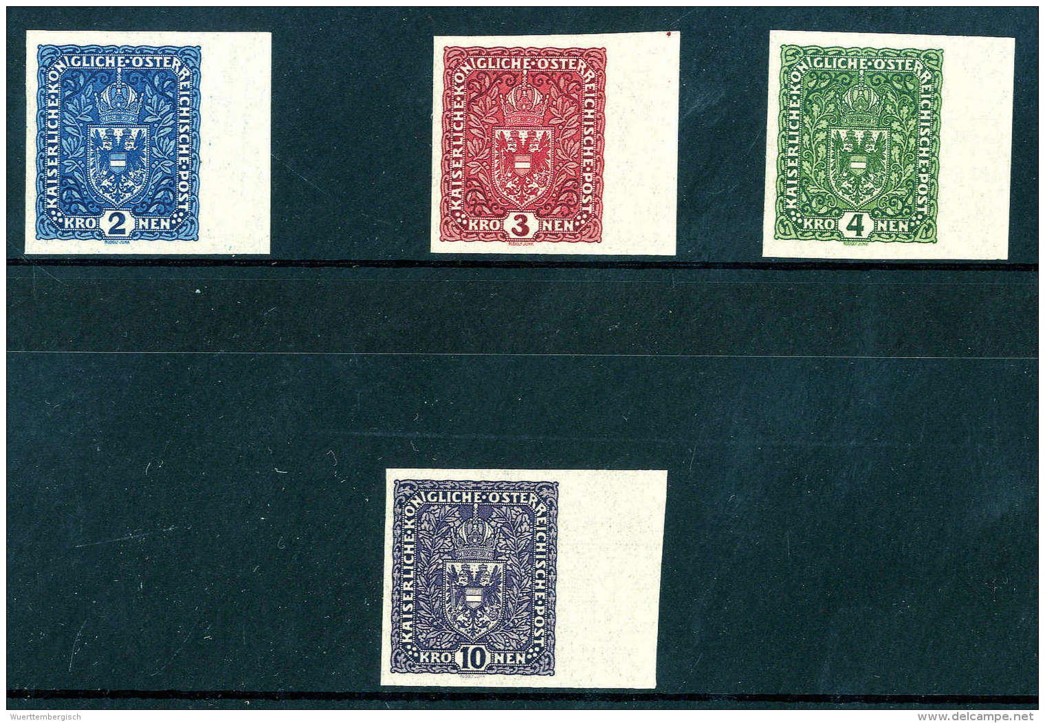 1916, 2-10 Kr., Serie Vom Rechten Bogenrand, Tadellos Postfrisch. Attest Soecknick.Katalogpreis:... - Other & Unclassified
