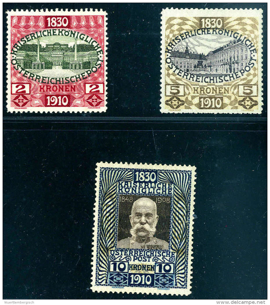 * 1910, 2-10 Kr., 2 &amp; 5 Kr. Haftstellen, 10 Kr. Postfrisch.Katalogpreis: 770.- (Michel: 175/177) - Otros & Sin Clasificación