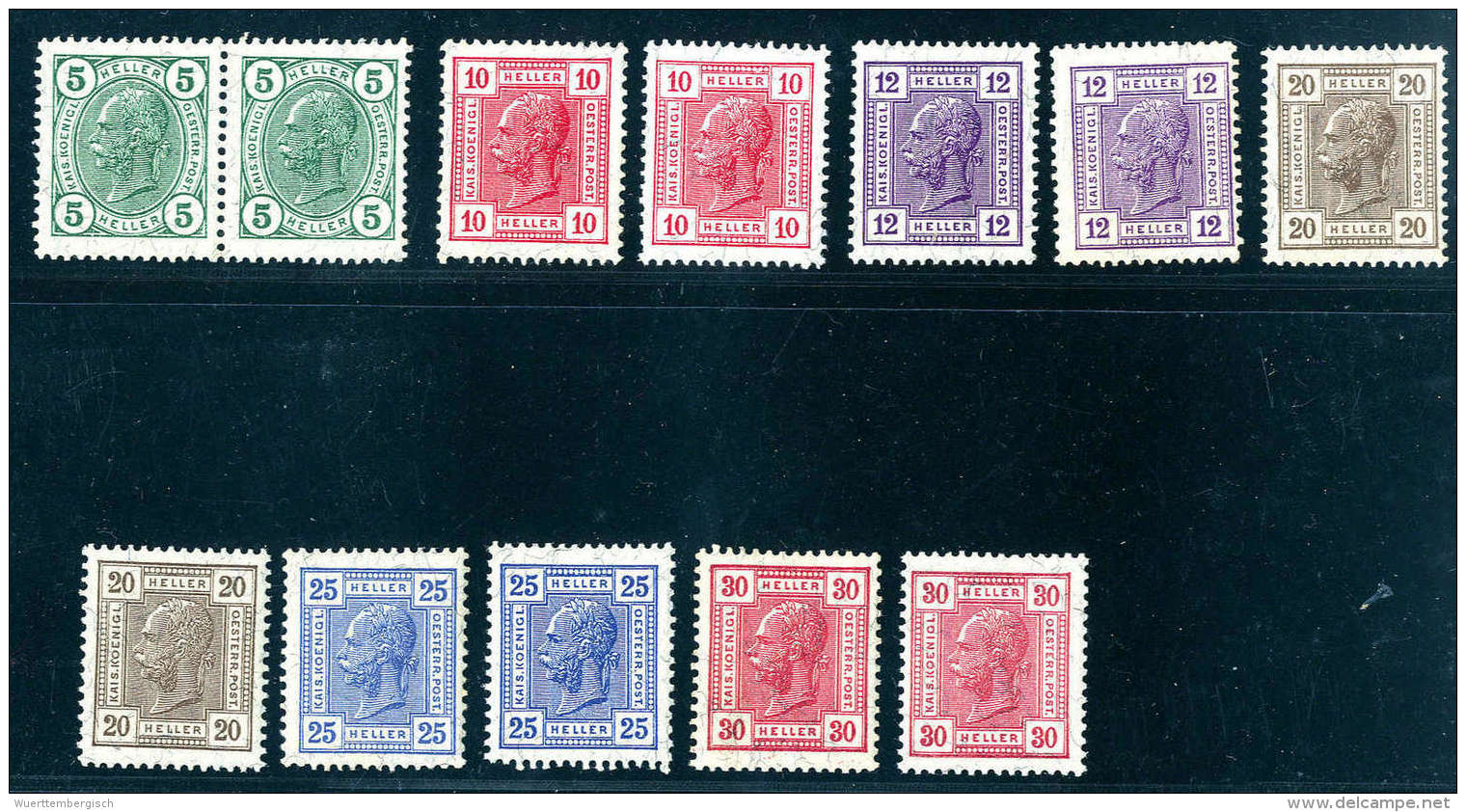 1906/07, Farbänderungen, Zwei Serien Postfrisch.Katalogpreis: 150.- (Michel: 133/38(2)) - Otros & Sin Clasificación