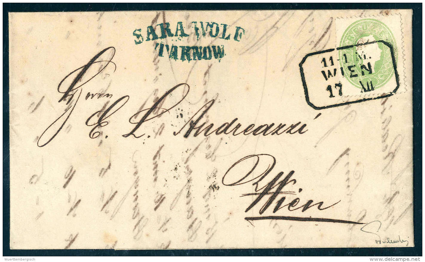 3 Kr. Mit R3 WIEN Auf Kabinett-Ortsbrief (1863) Aus Tarnow, Zwecks Portoersparnis In Wien Aufgegeben. Sign.... - Other & Unclassified
