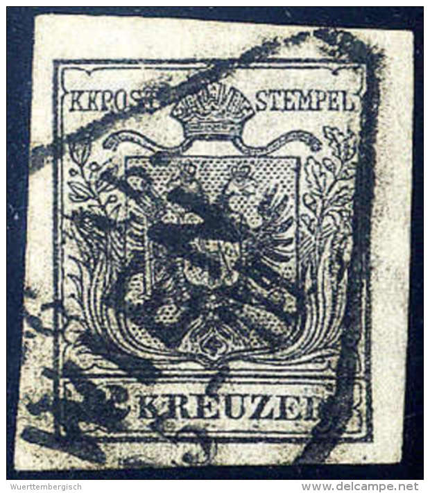 Gest. 2 Kr. Schwarz, Type IIIb, Gute Bis Breite Ränder, Schöner Wiener Stempel. Kabinett. (Michel: 2Ya) - Other & Unclassified