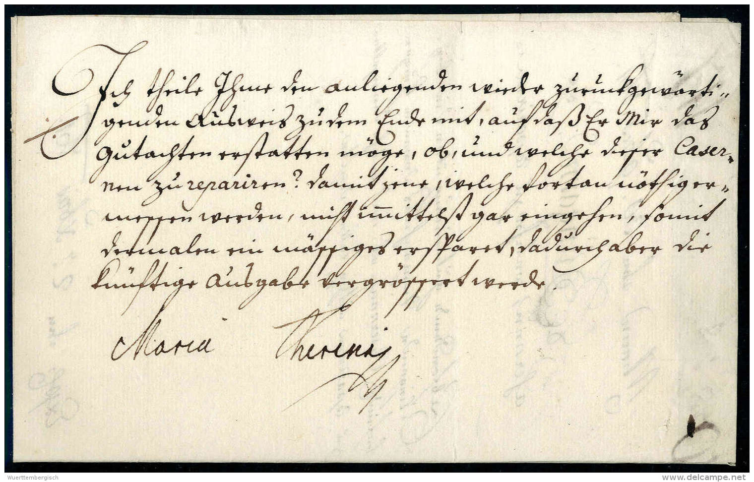 Beleg Kaiserinbrief, Maria Theresia (1717-1780), Briefinhalt Aus Wien 1761 An Graf Von Harsch Mit... - Otros & Sin Clasificación