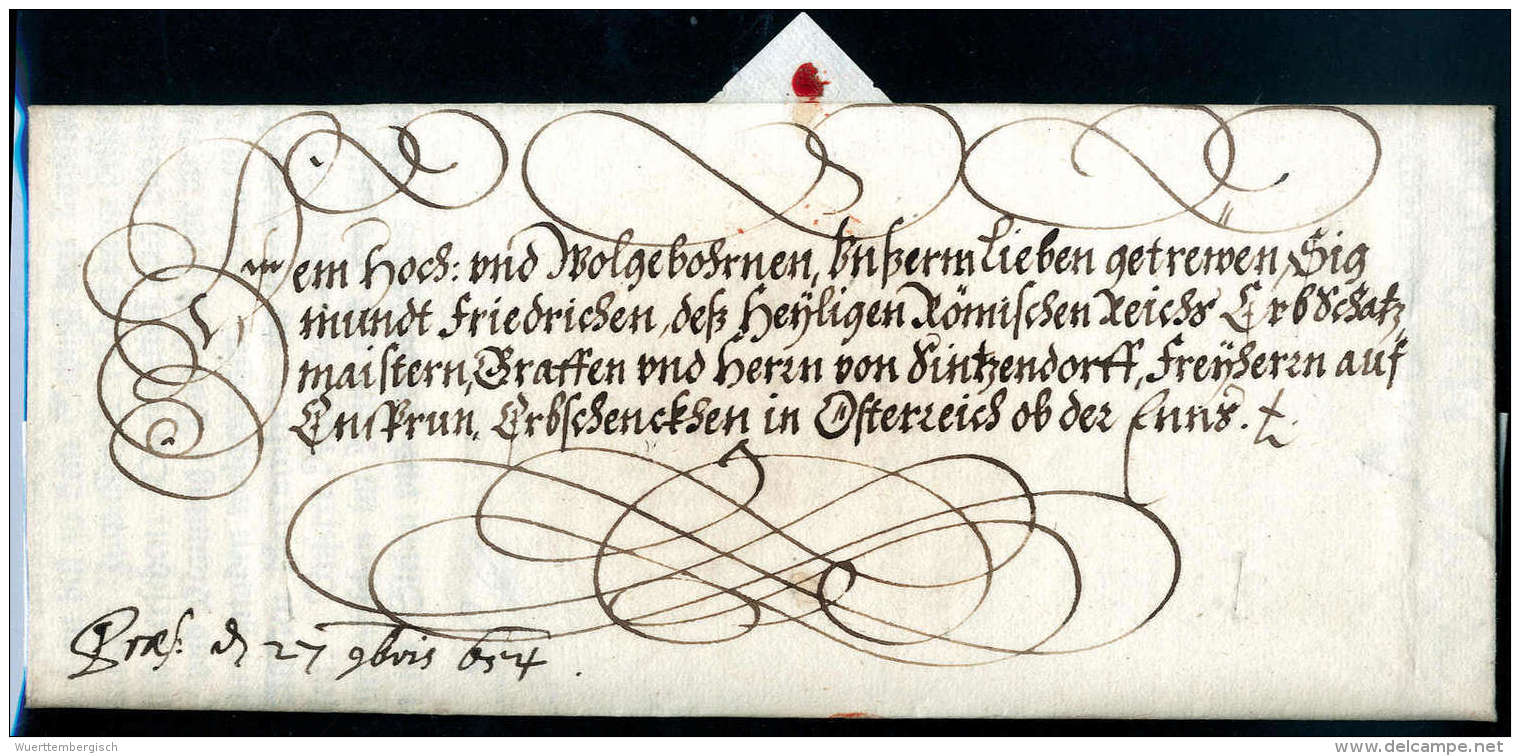 Kaiserbrief, Ferdinand III (1608-1657), Vollst. Faltbrief Von Wien 1654 An Graf Siegmund Von Lietzendorff. - Andere & Zonder Classificatie