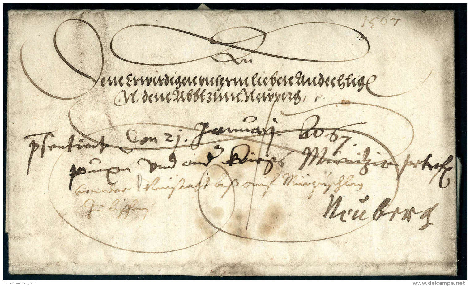 Vollständiger Faltbrief Von Erzherzog Karl II, Bruder Maximilian II Aus Graz 1567 An Den Abt Von Neuberg. Aus... - Other & Unclassified