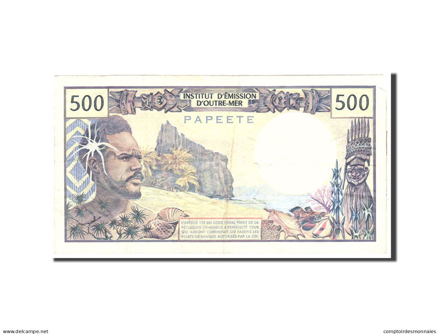 Billet, Tahiti, 500 Francs, 1970, Undated, KM:25d, TB - Papeete (Polynésie Française 1914-1985)