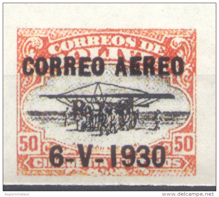 FALSO BOLIVIA AEREO YVERT NR. 3E NON DENTELE??? MNH FALSCH FALKST  RARE AÑO 1930 CONMEMORACION DEL VIAJE DEL DIRIGIBLE G - Bolivia